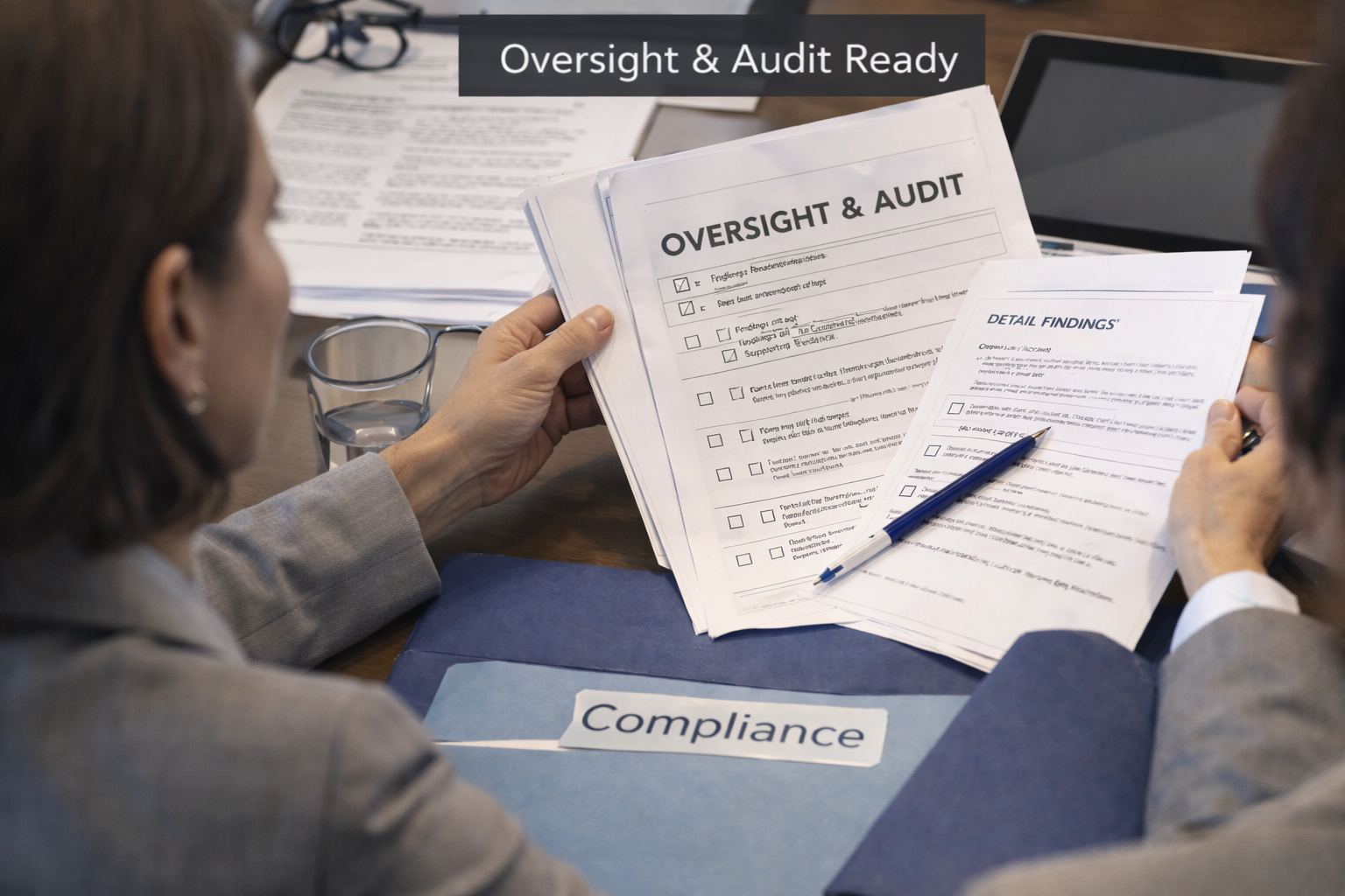 Oversight and audit-ready review of compliance findings and detail documentation